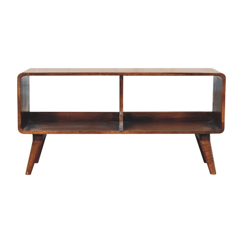 Artisan Furniture Curved Double Slot Media Unit - Dark Brown