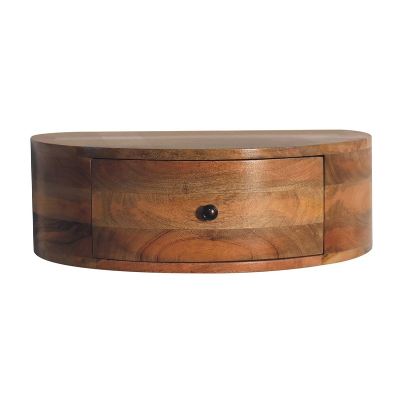 Artisan Furniture Large Wall Mounted Rounded Bedside Table - Beige