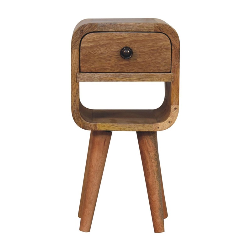 Artisan Furniture Mini California Curved Nightstand Wth Lower Slot