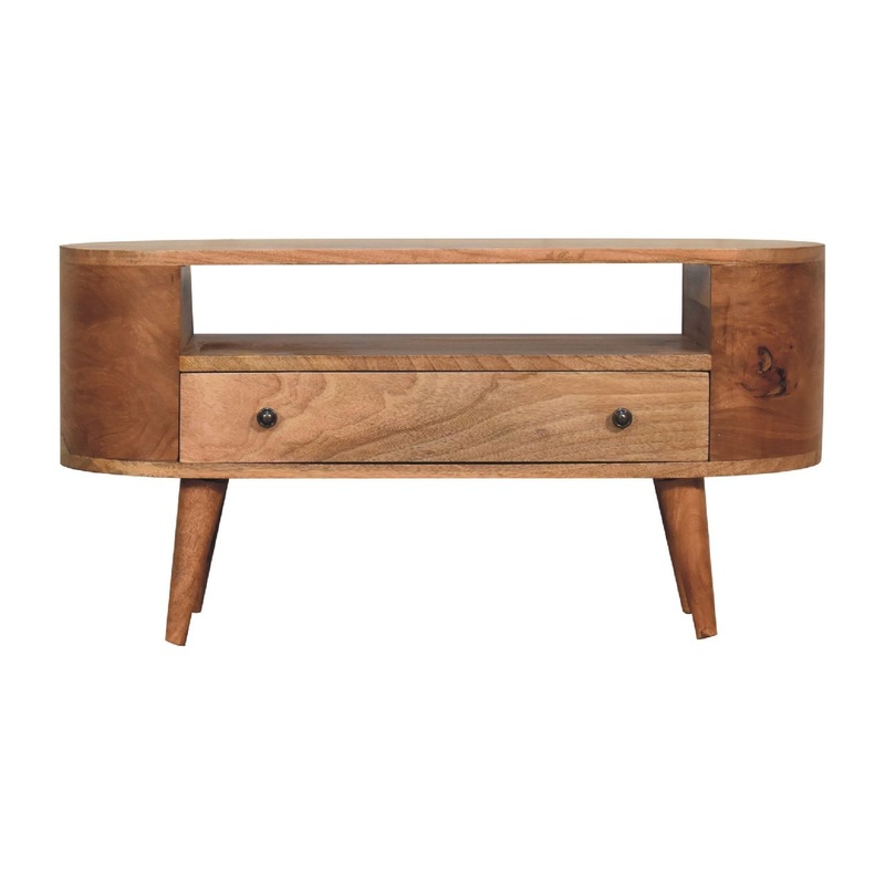 Artisan Furniture Mini Rounded Entertainment Unit - Oak