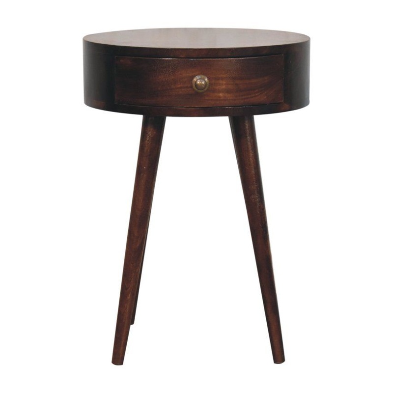 Artisan Furniture Nordic Circular Shaped Bedside Table - Walnut