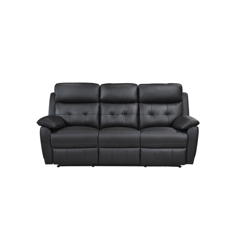 Mazin Furniture Canap inclinable motoris Oliver en cuir et aspect cuir 99032PBLK-3