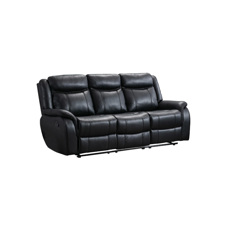 Mazin Furniture Canap inclinable motoris Paxton en cuir 99926BLK-3