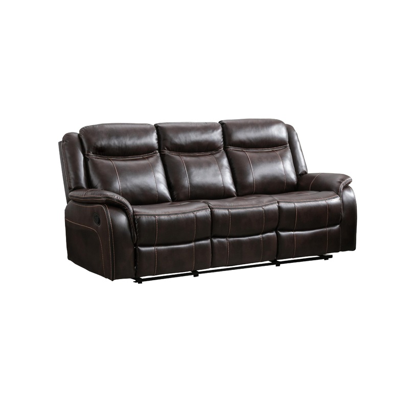 Mazin Furniture Canap inclinable Paxton en cuir 99926BRW-3