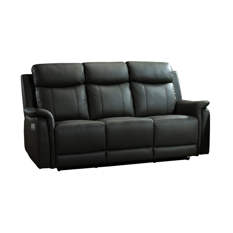 Mazin Furniture Canap inclinable motoris Cyrus en cuir et aspect cuir 99840PN-BK-3