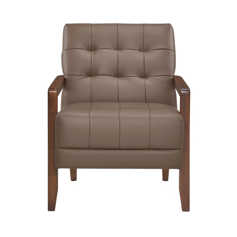 Mazin Furniture Fauteuil d'appoint fixe Crafton en cuir et aspect cuir 1010BRW-1