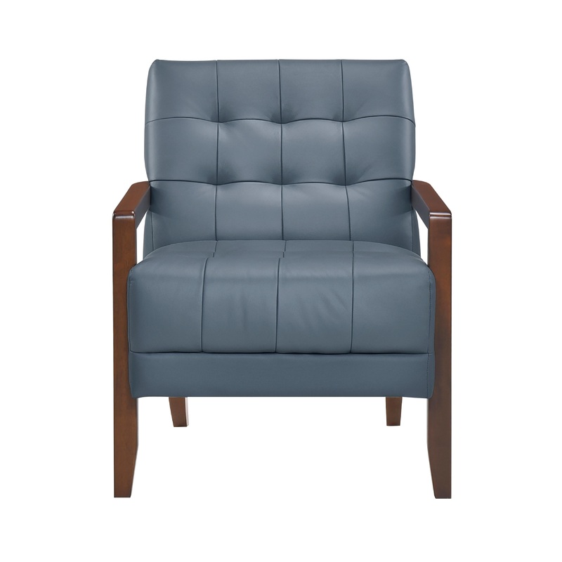 Mazin Furniture Fauteuil d'appoint fixe Crafton en cuir et aspect cuir 1010BUE-1
