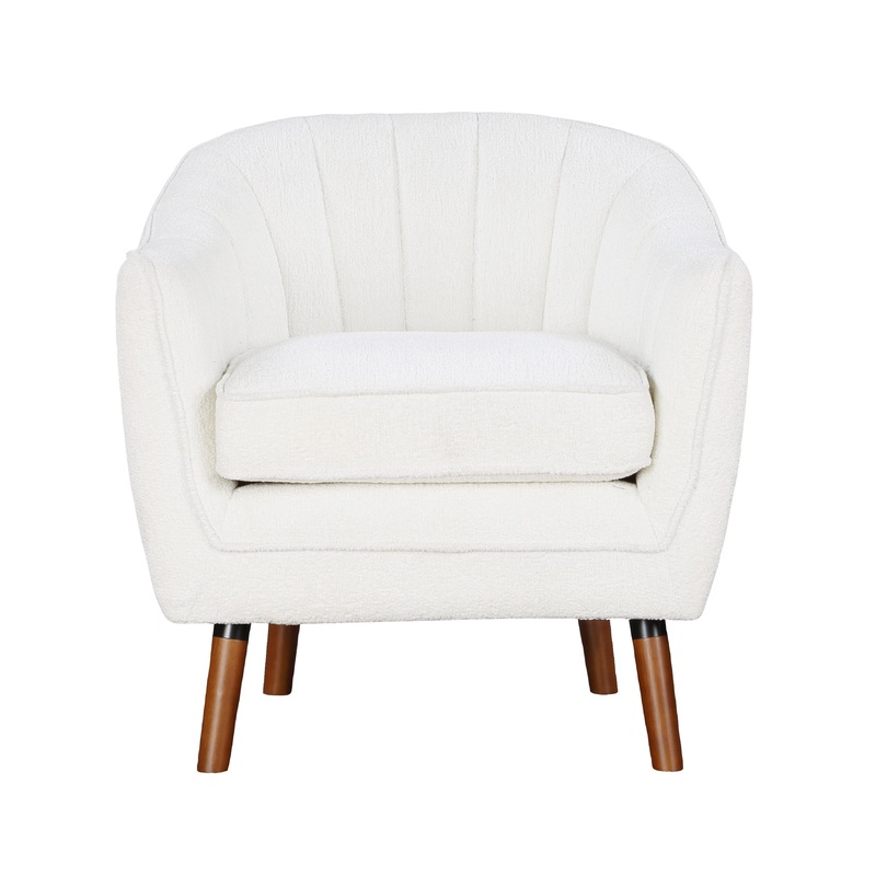 Mazin Furniture Fauteuil d'appoint fixe Cutler en tissu 1081WH-1
