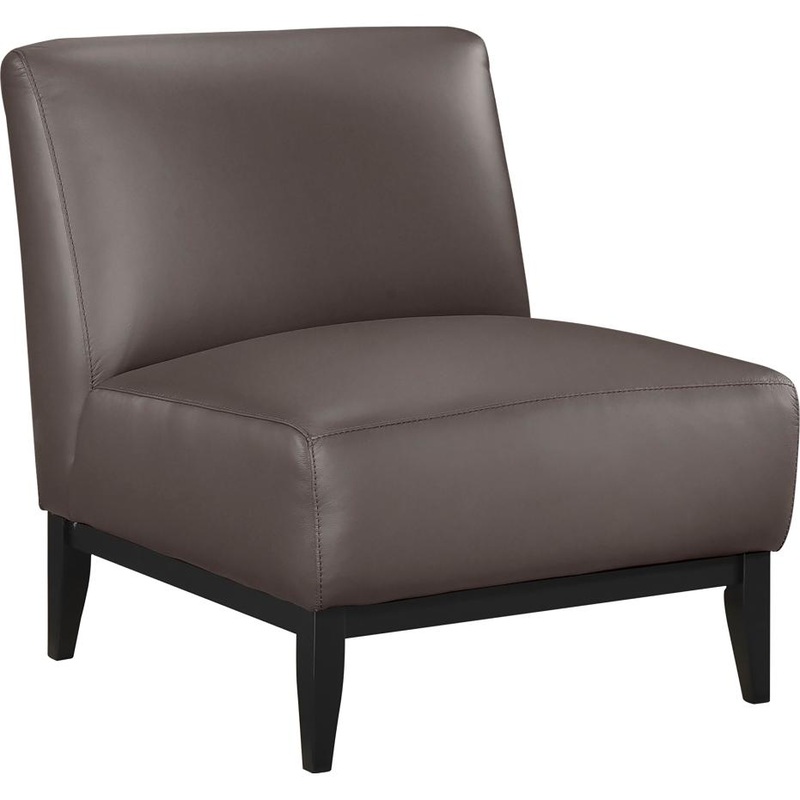 Mazin Furniture Fauteuil d'appoint fixe Houghton en cuir 1129DBR-1