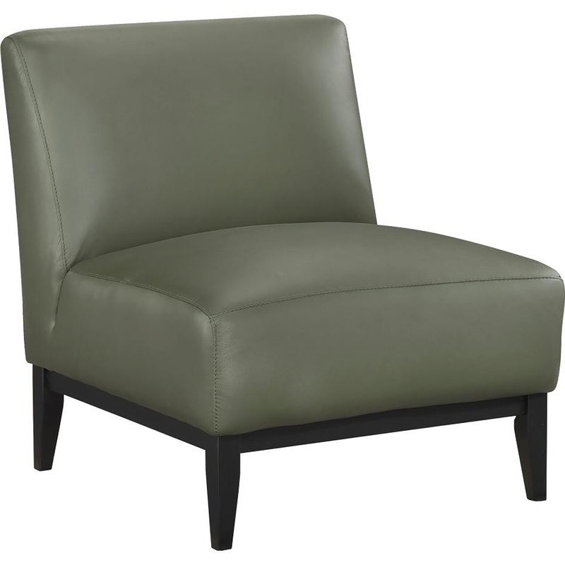 Mazin Furniture Fauteuil d'appoint fixe Houghton en cuir 1129GRN-1