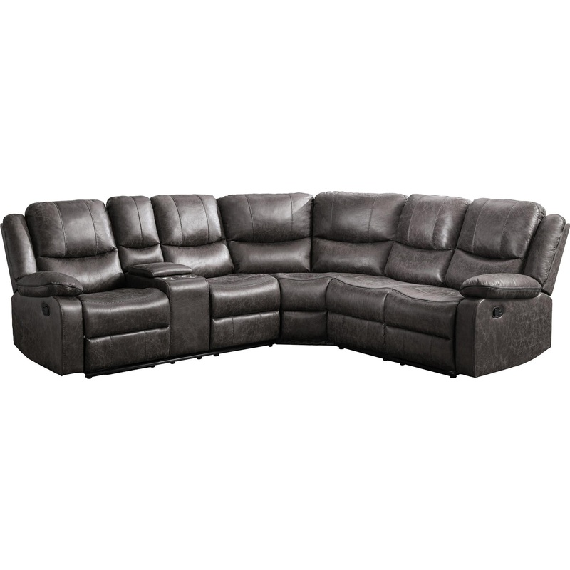 Mazin Furniture Mobilier modulaire 3-pices Everett inclinable en tissu 99849GRYSS