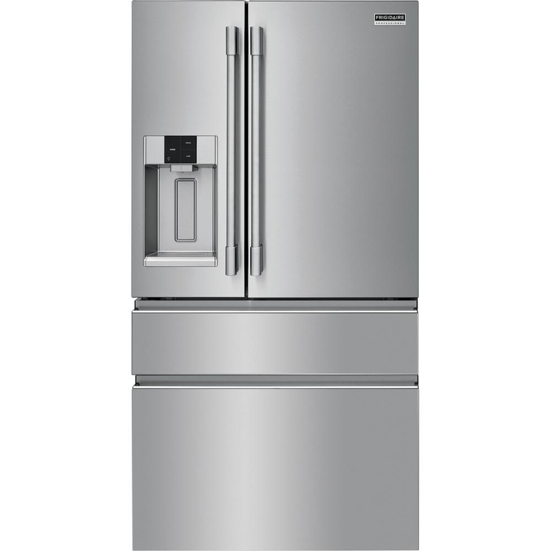 Frigidaire Professional Rfrigrateur quatre portes avec porte  deux battants  profondeur de comptoir de 36 po., 21,8 pi.cu. avec systme d'eau et de glaons externe PRMC2285AF