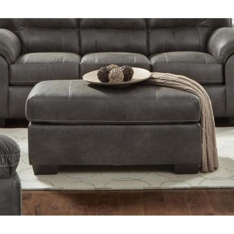 Affordable Furniture Mfg Pouf en tissu et aspect cuir 5605