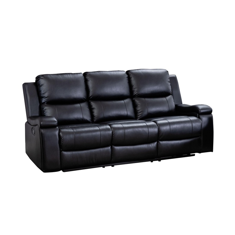 Mazin Furniture Canap inclinable motoris Maddox en cuir et aspect cuir 99917BLK-3