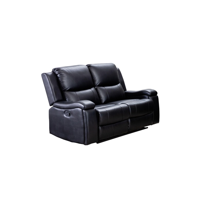 Mazin Furniture Causeuse inclinable Maddox en cuir et aspect cuir 99917BLK-2