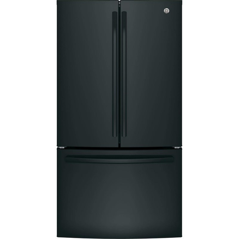 GE Rfrigrateur trois portes avec porte  deux battants amovible de 36 po, 27 pi cu avec distributeur d'eau interne GNE27JGMBB