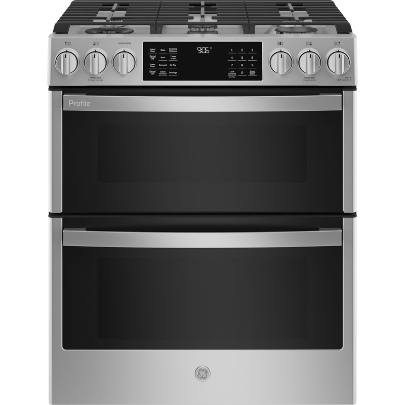 GE Profile Cuisinire  gaz encastre  four double de 30 po avec WiFi PCGS960YPFS