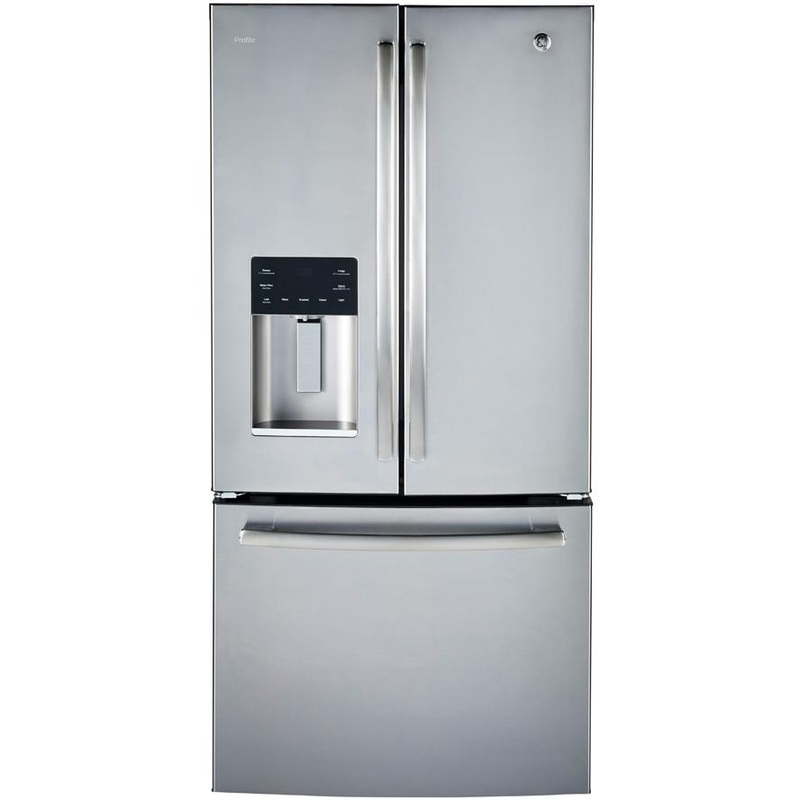 GE Profile Rfrigrateur trois portes avec porte  deux battants de 33 pouces, 23,6 pi. cu. avec systme distributeur d'eau et de glace PFE24HYRKFS