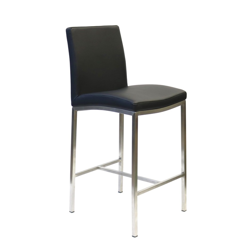 Furnishings' Mate Tabouret de hauteur comptoir Adam BS 058-BL-SS