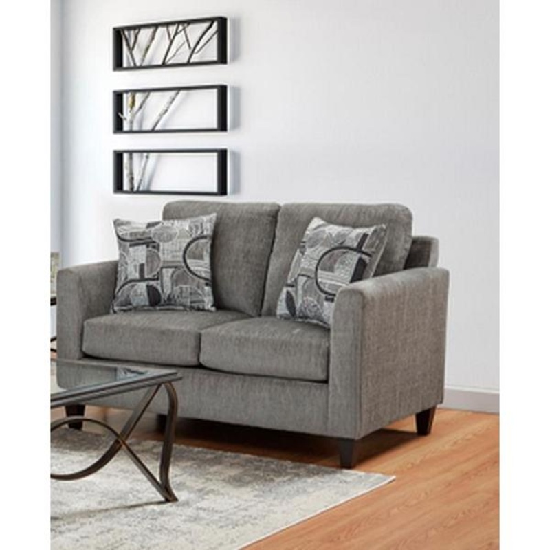 Affordable Furniture Mfg Causeuse fixe en tissu Causeuse 3102 Sims - Charbon